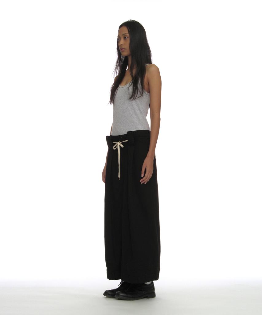 Partimento Woman Inverted Drawstring Maxi Skirt_Black