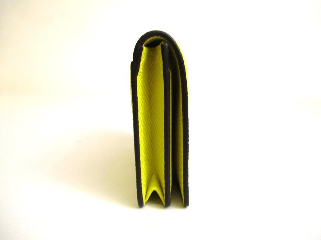 Authentic Salvatore Ferragamo Gancini Silver H/W Yellow Leather Business Card Holder #a825  Refurbished