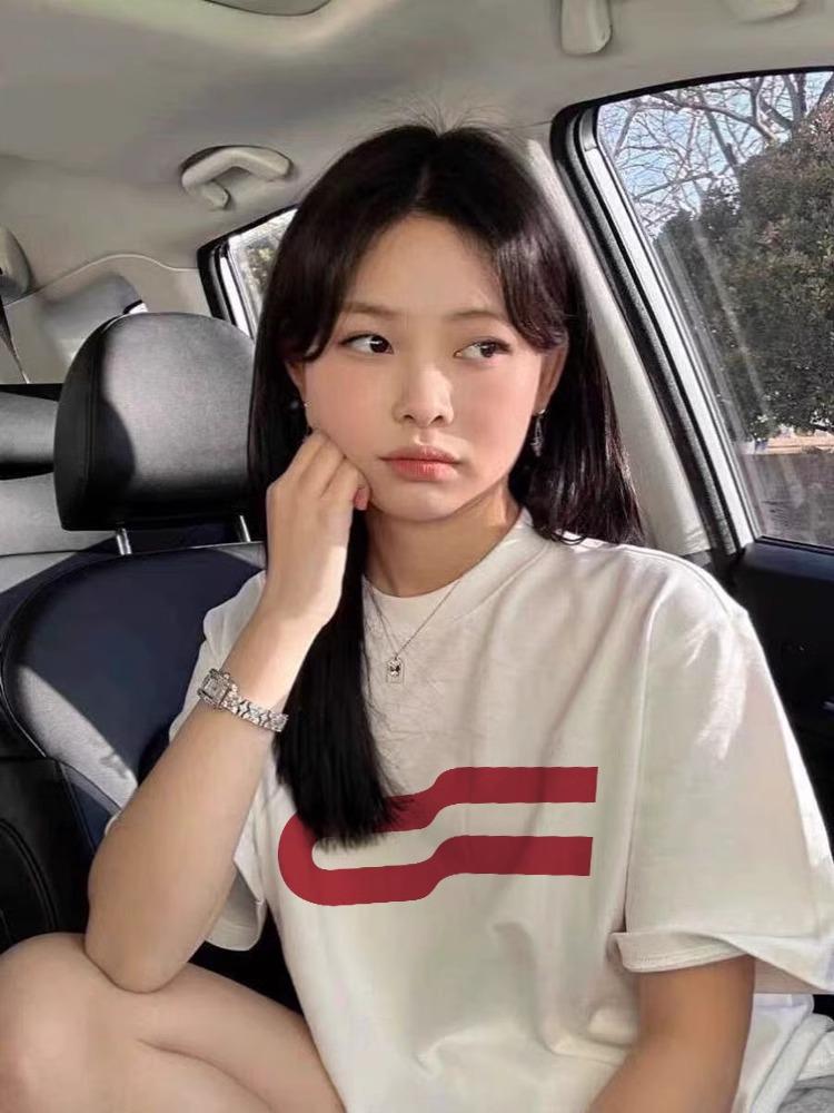 Women's 2025 New Summer Oversized Drop Shoulder Cotton T-Shirt - American Retro Style