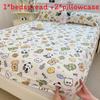 Dog Flower Dinosaur Bear Print Bedspread Set Cartoon Mattress Protective Cover