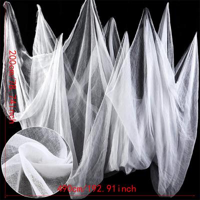 490*200cm Halloween Schwarzer Gaze Horror Spukhäuser Dekor Schwarzes Gruseliges Tuch Party Haus Türwand Gaze Terror Szene Requisiten