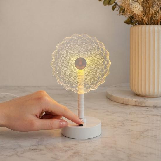 Acrylic Sunflower Night Light 3D Engraved LED Desk Lamp USB/Battery Powered