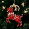 Shining Goat Hanging Ornament Set 2D Flat Christmas Tree Ornament New Goat Pendant  Bag Charms