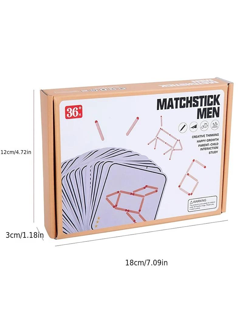 

Montessori Matches Puzzles Game Toys DO-IT-YOURSELF Math Geometry Board Logic Thinking Match Coaching Educational For Children оранжевый