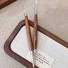 Wood Double Headed Nail Art Brush Carving Flower Painting Pen Diy Manicure Tools Stainless Steel Glue Mixed Pen