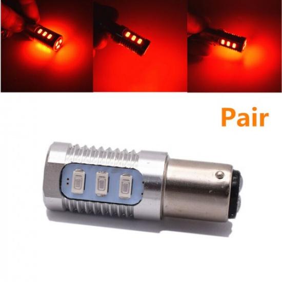 2Pcs 1157 Red Flashing Blinking Car Rear Alert Safety Brake Tail Stop LED Light
