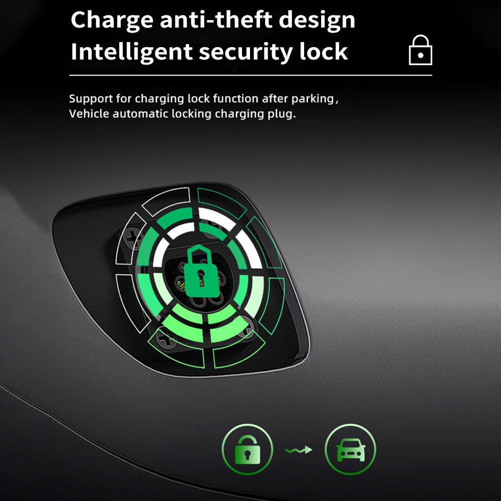13A 3.5KW Intelligent Temperature Control Anti-Theft Charging Equipment LED Screen EV Charger Portable Electric Vehicle Charger
