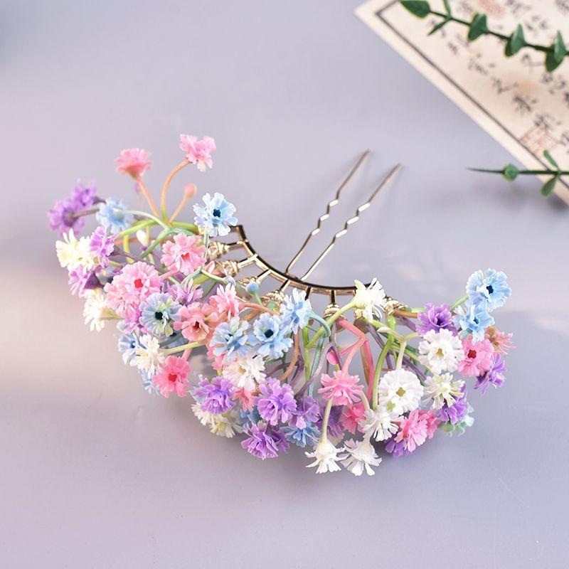 Artificial Flower Bridal Wedding Hairpin U Shaped Hair Sticks Women Headwear Party Festival Hair Accessories