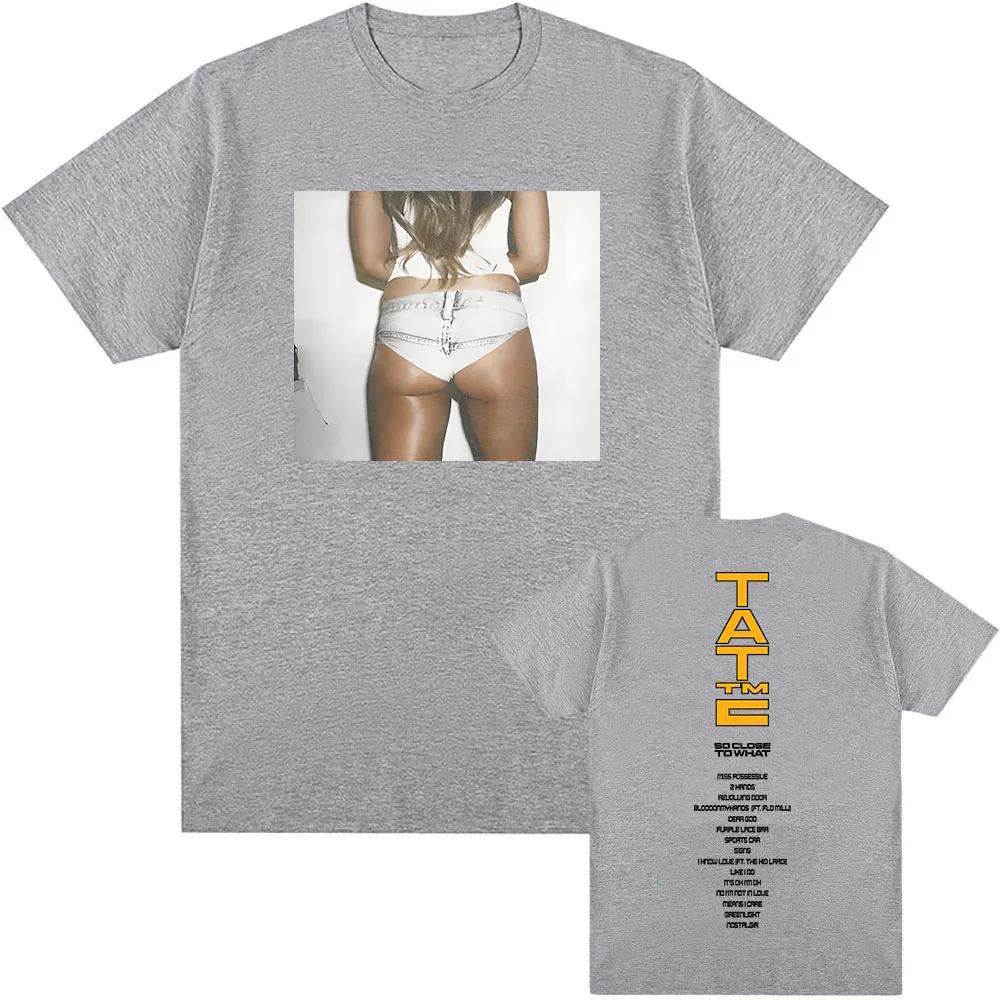 2025 Album Tak Blisko Czegoś Nadruk T-shirt Tate Mcrae Piosenkarka Bawełniany T-shirt Męski Damski Odzież Hip Hop Lato Koszulka Streetwear Bluzki