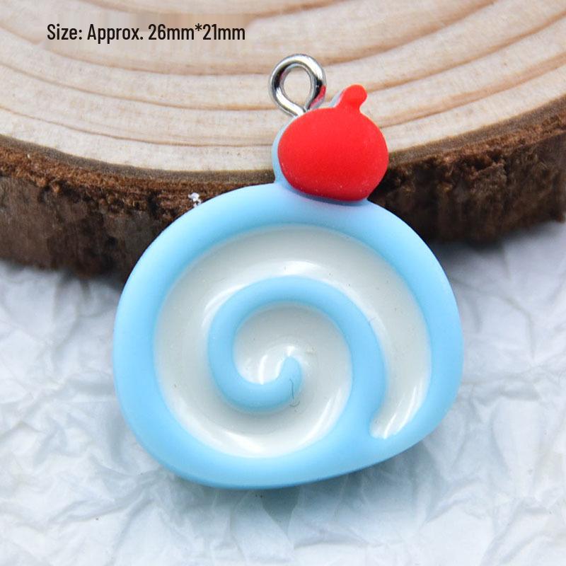 Colorful Resin Drip Cartoon Bear Ice Cream Pendant - Cute Fruit Jewelry Accessory for DIY