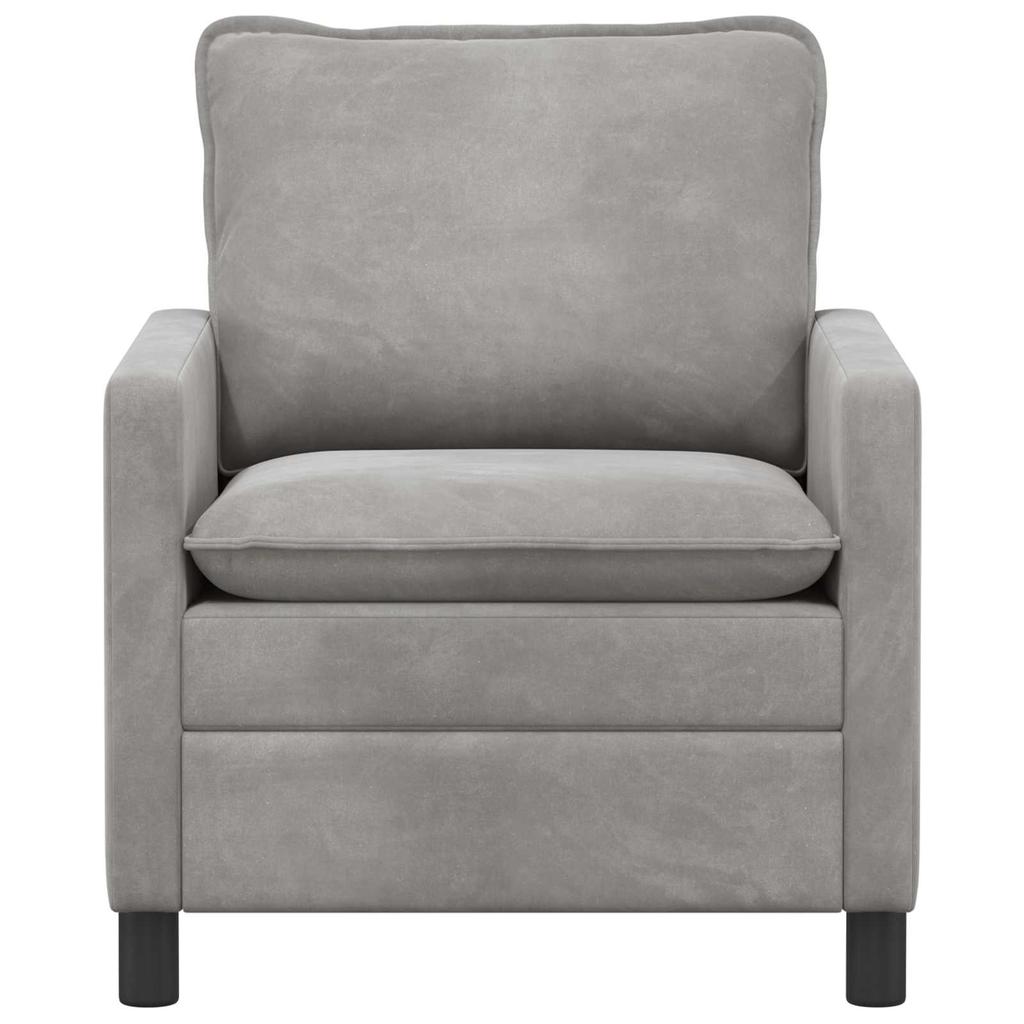Sofa Light Grey 76 X 81 X 87.5 Cm Velvet