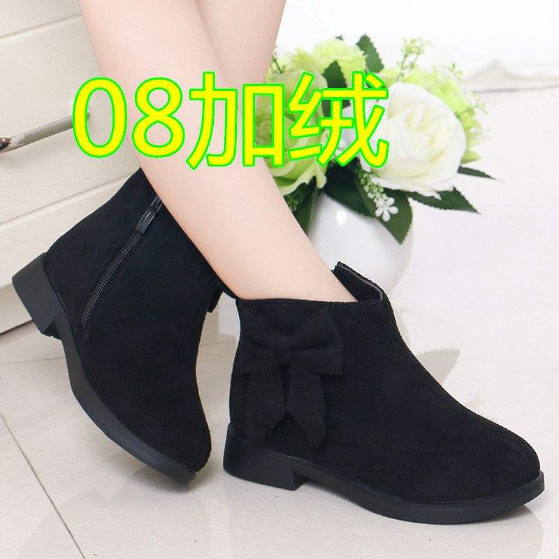 

2025 осенне-зимние ретро ботинки для девочек, одинарные ботинки, туфли принцессы, корейская версия, низкие велюровые сапоги, детские хлопковые туфли для среднего и старшего возраста s 26 yards inner length 16.4 cm