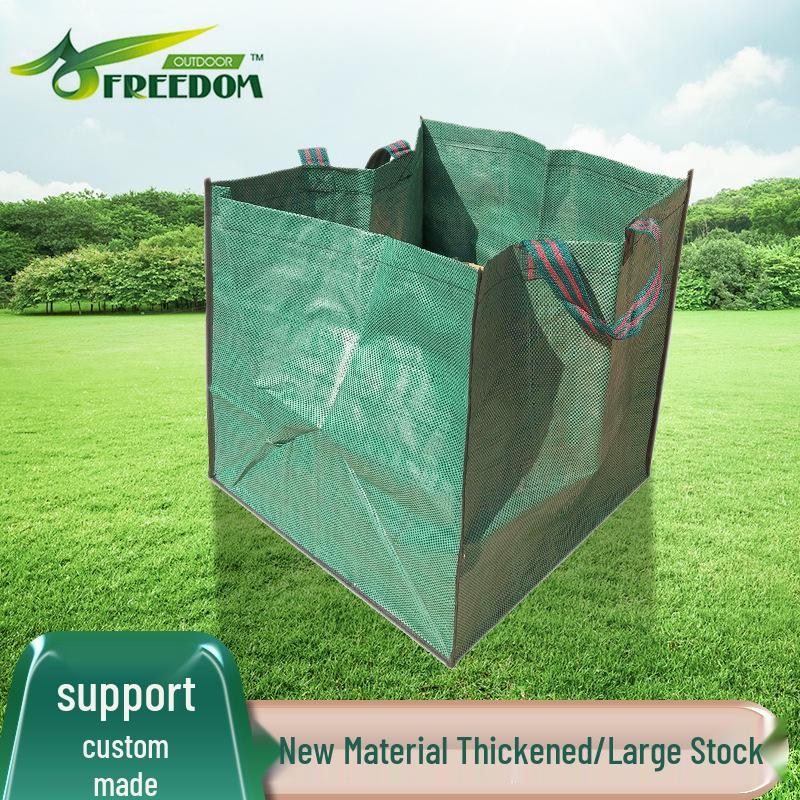 Blue Square Woven Gardening Trash Bag - Leaf Collection Tool