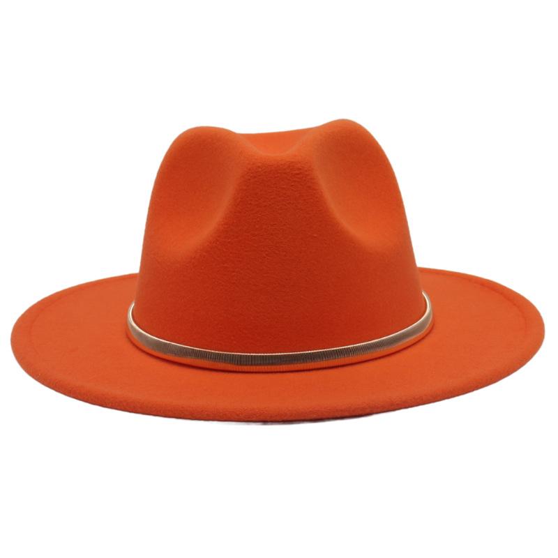 European And American Cashmere Top Hat Gold Ring Accessories Fashion Jazz Hat Four Seasons Popular Felt Hat Gentleman Lady Big Edge Hat (