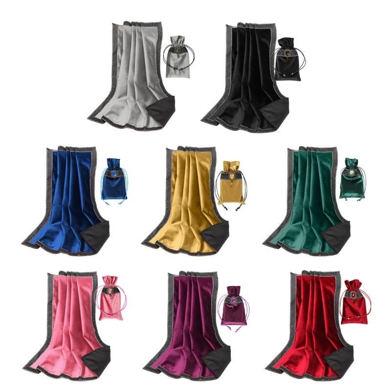 Square Divinations Tapestry Thick Nonslip Astrologys Tablecloth Tarots Card Tablecloth Table Cloth with Drawstring Bag