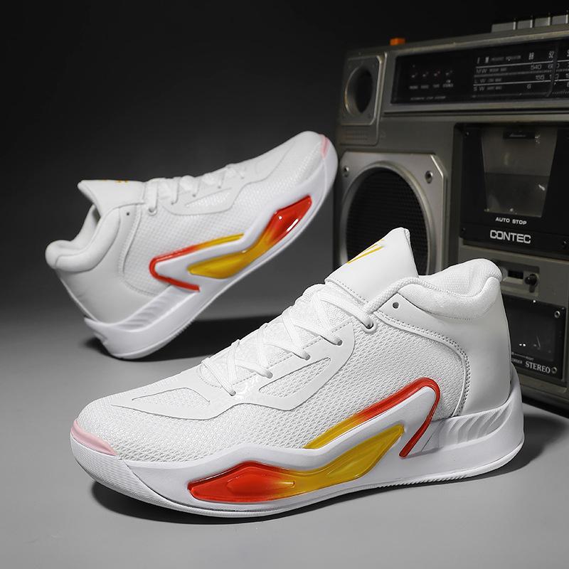 Lightweight Sports Shoes for Men and Women With Shock Mesh Surface Breathable Anti-slip Wear-resistant Basketball Shoes