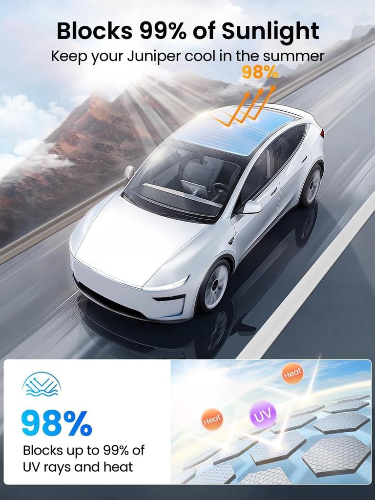 Sunshades For Tesla 2026 Model Y Juniper Launch Model 3 Highland Sunroof Ice Cloth Buckle Sun Roof Glass Skylight Accessories