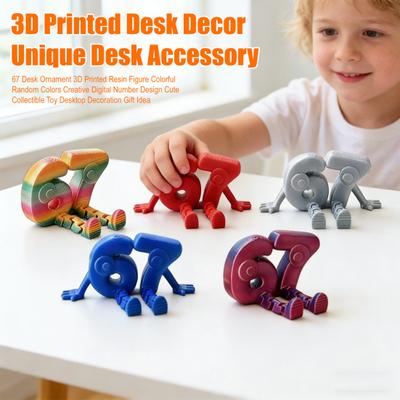 67 Memes Συλλεκτικό Σχήμα 3D Εκτυπωμένο Αρθρωτό 67 Fidget Toy Εύκαμπτο Μίνι Άγαλμα Αριθμού για Διακόσμηση Γραφείου στο Σπίτι