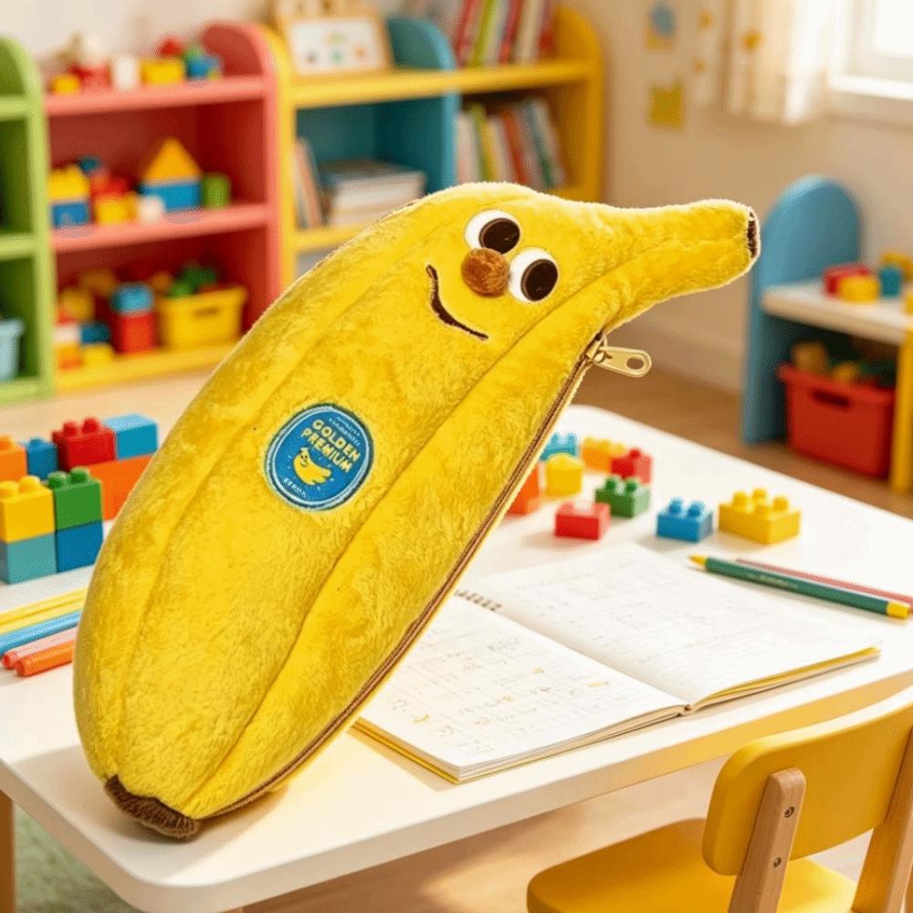 Creative Banana Pencil Case Cartoon Banana Pencil Pouch Charming Stationery Bag Home