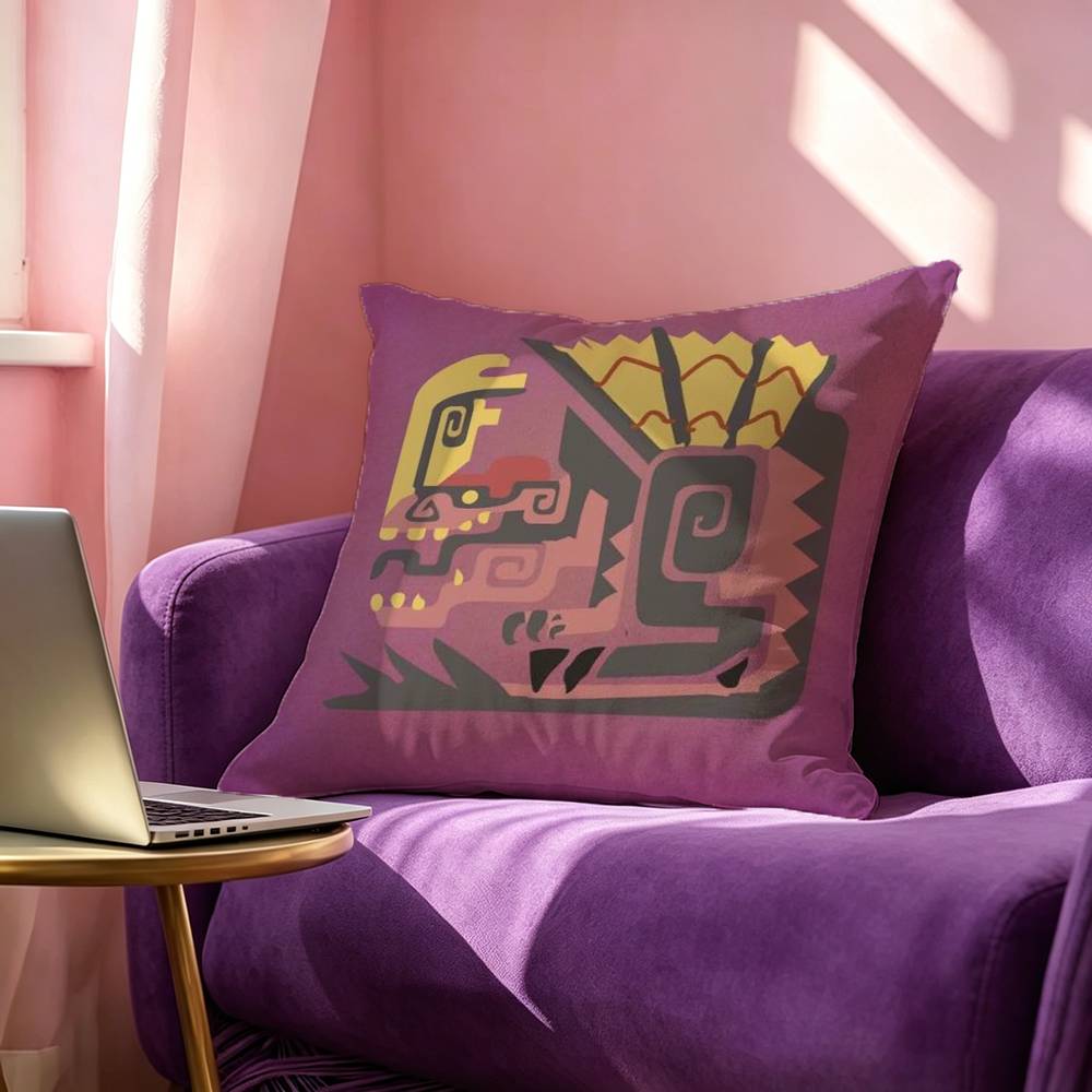 Game MMonsterHunter Square DoubleSided printed Pillow Case Bedroom Bedside Pillow Sofa Cushion Cover