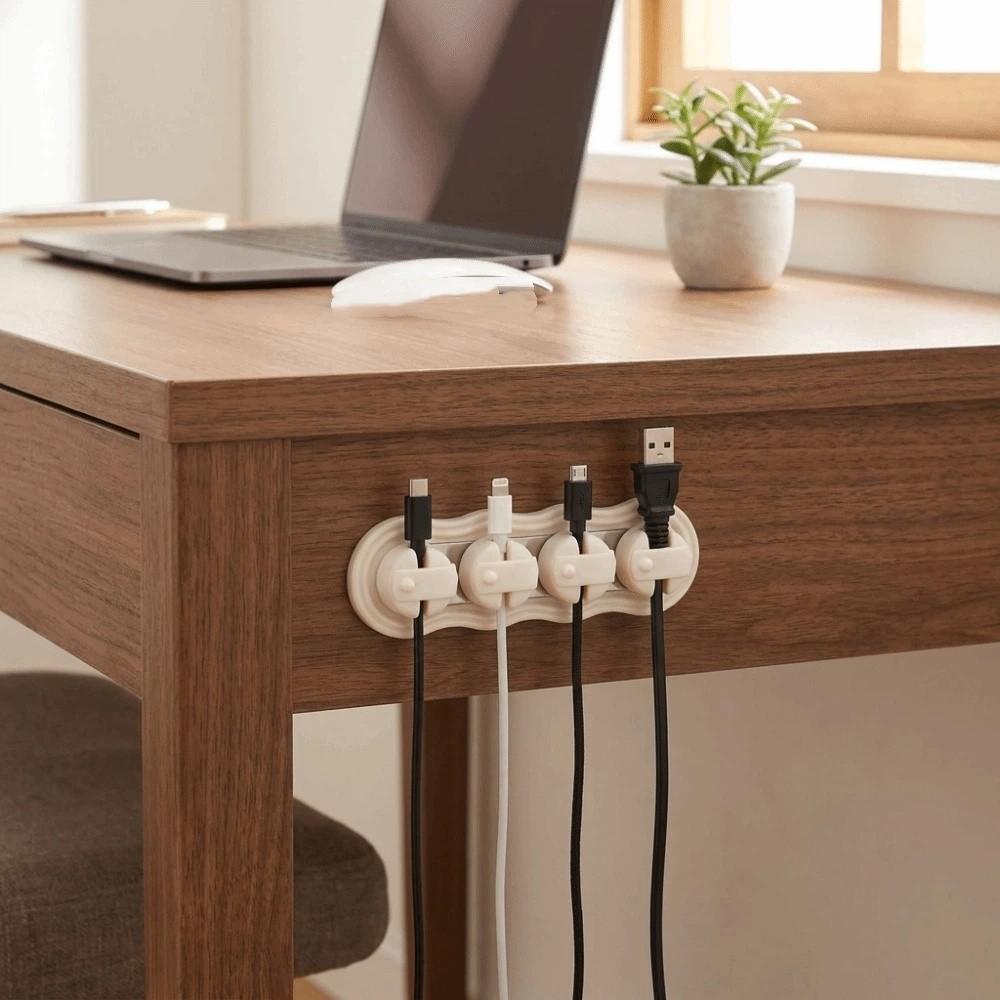 Reserved Wire Slots Multi Cord Holder Charging Cable Fixed Storage Buckle Home Office Use