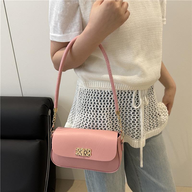 

2025 Autumn Fashion Textured Small Square Handbag: Stylish, High-Value, Casual Crossbody. 22.5*6*13 cm рожевий