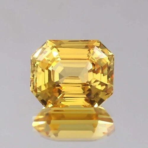 11 Ct Natural Flawless Ceylon Yellow Sapphire Loose Radiant Gemstone