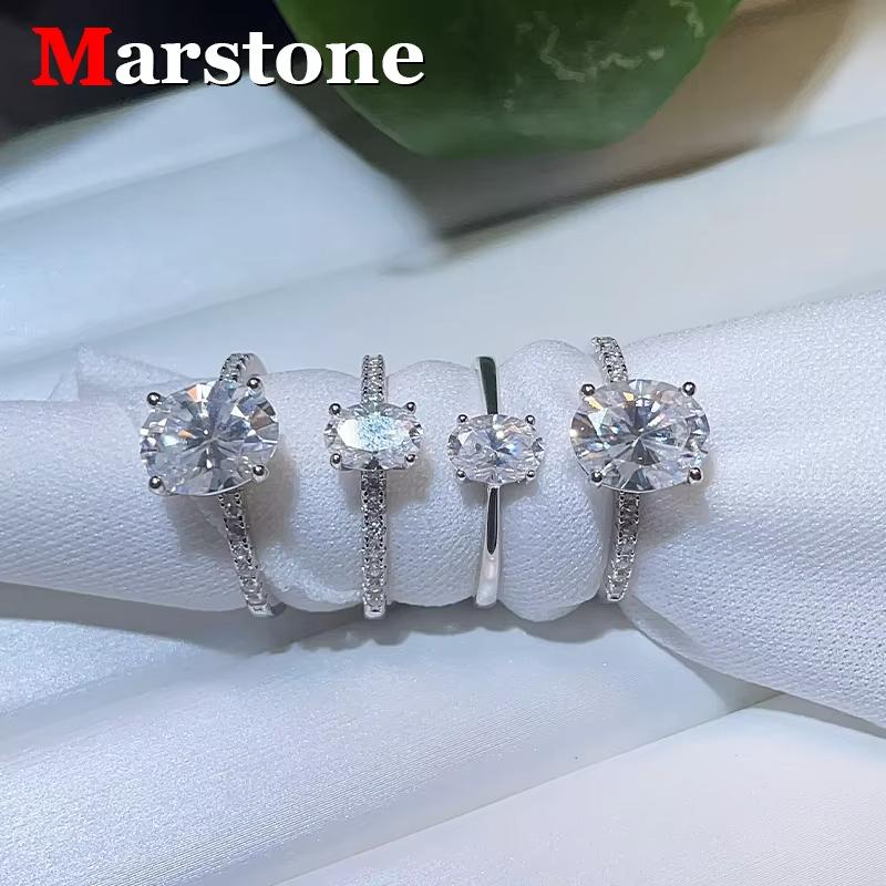 Marstone 1-3CT Oval Moissanite Diamond D VVS1 Oval Women's Ring 925 Sliver 18k White Gold Engagement Rings Top Quialty Rings for Women