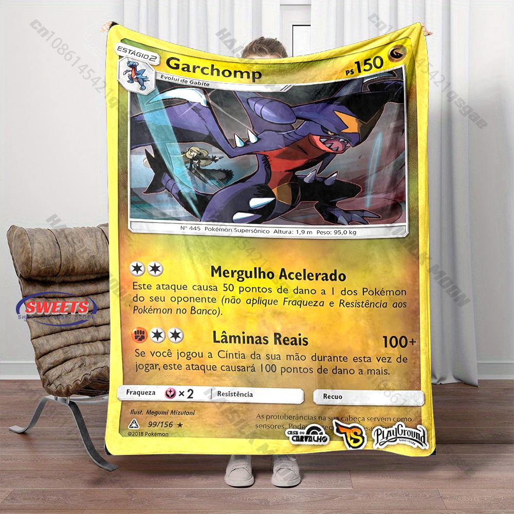 Free Shipping! Pokemon Garchomp Cards Print Blanket Warm Soft Comfortable Home Travel Sofa Bedding Cover Blanket Holiday Gift
