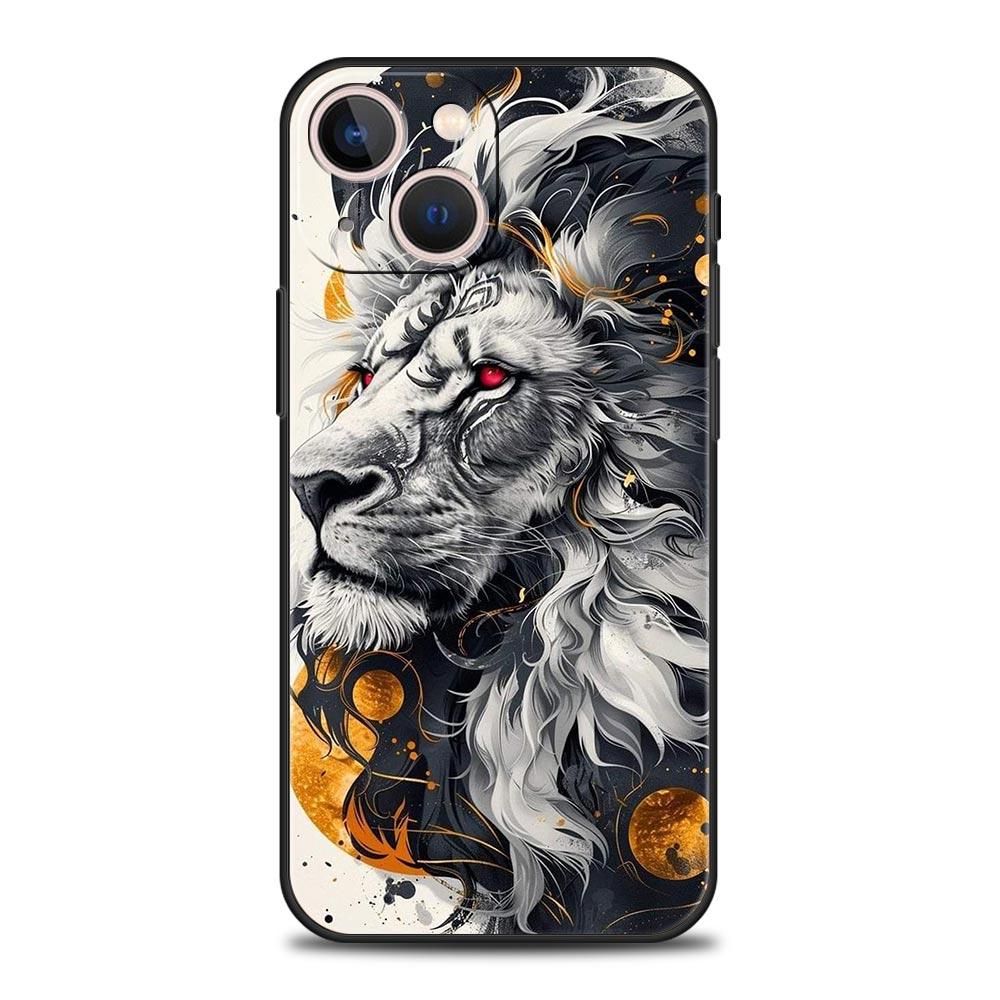 

Двухцветный чехол-бампер со львом и крестообразным узором для iPhone 17 16 15 14 13 12 Pro Max 11 Pro Max 17 AIR Plus Ударопрочные мягкие сумки из ТПУ iPhone 16