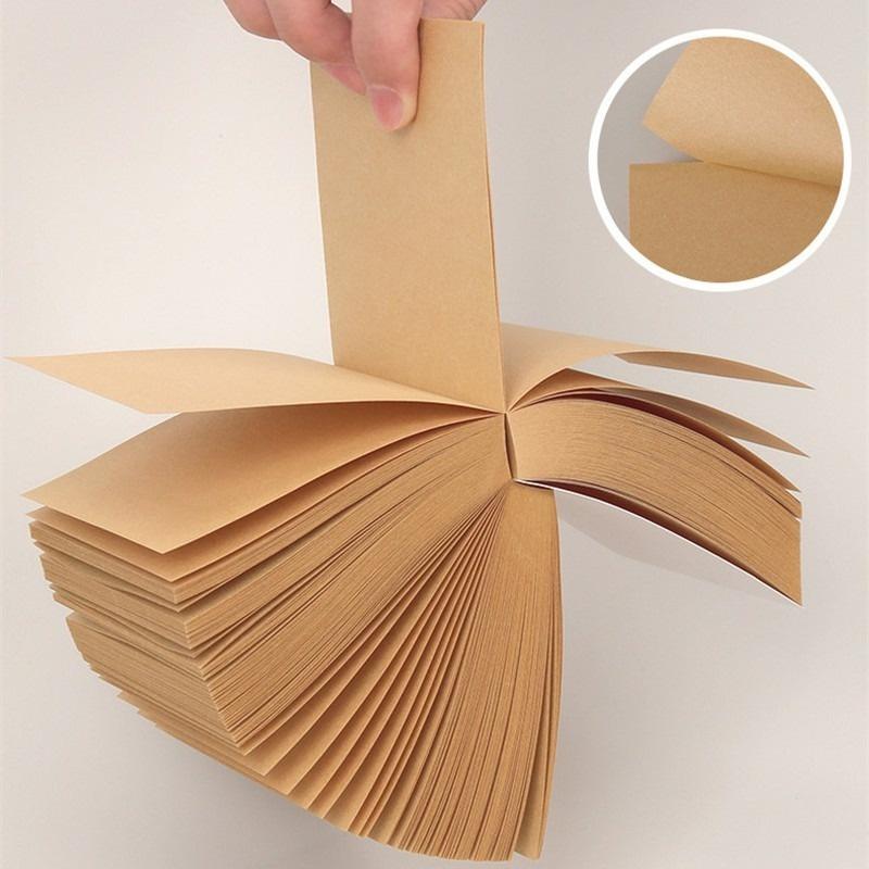 400 Yaprak Kraft Kağıdı Etiket Basit Düz Renk Not N Kez Yapıştır Kalınlaştırılmış Memo Yapışkan Not Kırtasiye Ofis Aksesuarları LS