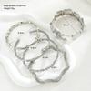 5pcs Stylish Versatile Irregular Geometric Wave Bracelet Set for Women Vintage Exaggerated Design Beads Bangles Jewelry Gift New