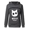 Women’s Sweatshirt  Pouch Hood Tops Carry Cat Breathable Pullover Blouse