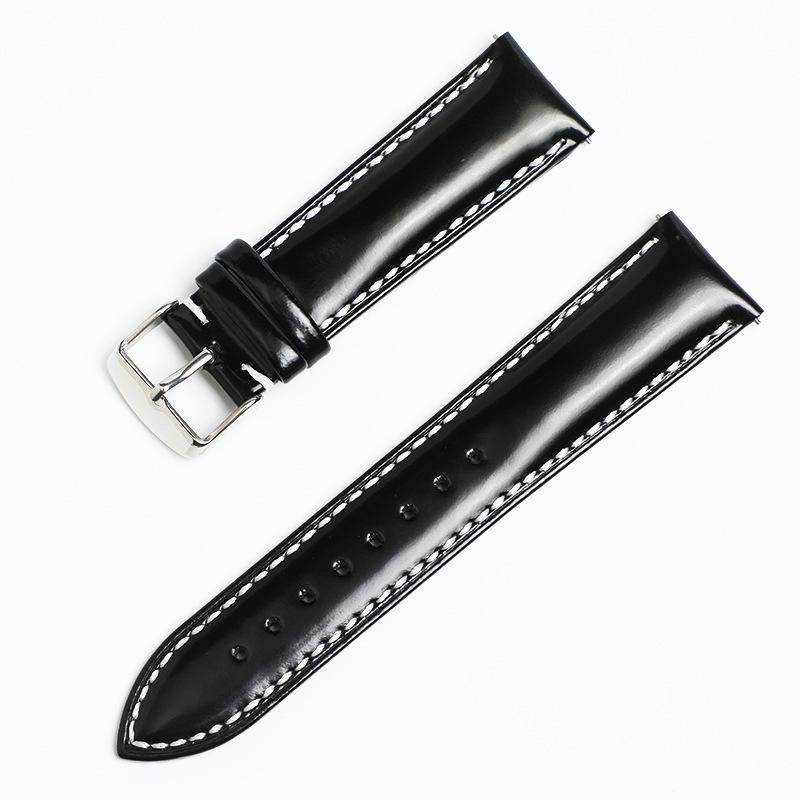 Unisex Leather Watch Wristband 18/19/20/21/22mm First Layer Cowhide Switch Ear Watch Strap