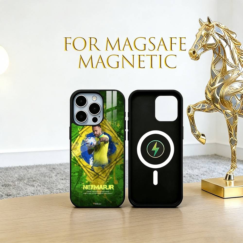 Neymar No.10 Football Theme Phone Case For iPhone17,16,15,14,13,12,11 Plus,Pro Magnetic with Magsafe Wireless Charging