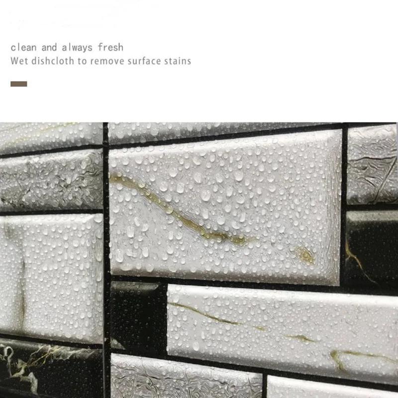 Self Adhesive Tile Wall Sticker - Home Decor 3D PVC Sticker Covers For Kitchen Cupboard Bathroom Waterproof Wallpaper