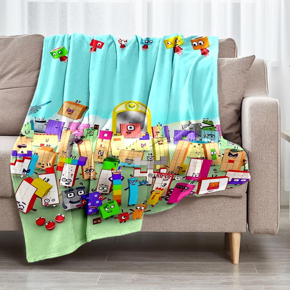 Coperta stampata a tema Numberblocks - Perfetta per divano, letto, viaggi e uso all'aperto | Lavabile in lavatrice, accogliente e resistente.
