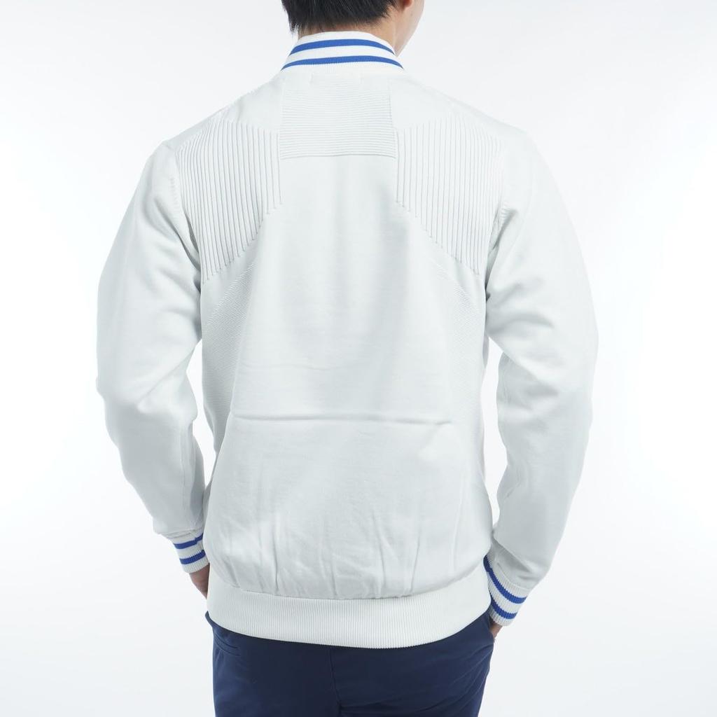 Coq Sportif Pullover Halbreißverschluss Gefüttert Winddicht Strick Handwaschbar Kaltes Wetter Golf LG4FST30M WH00 [Le Golf] [Stretch Forcer] Herren (Weiß)