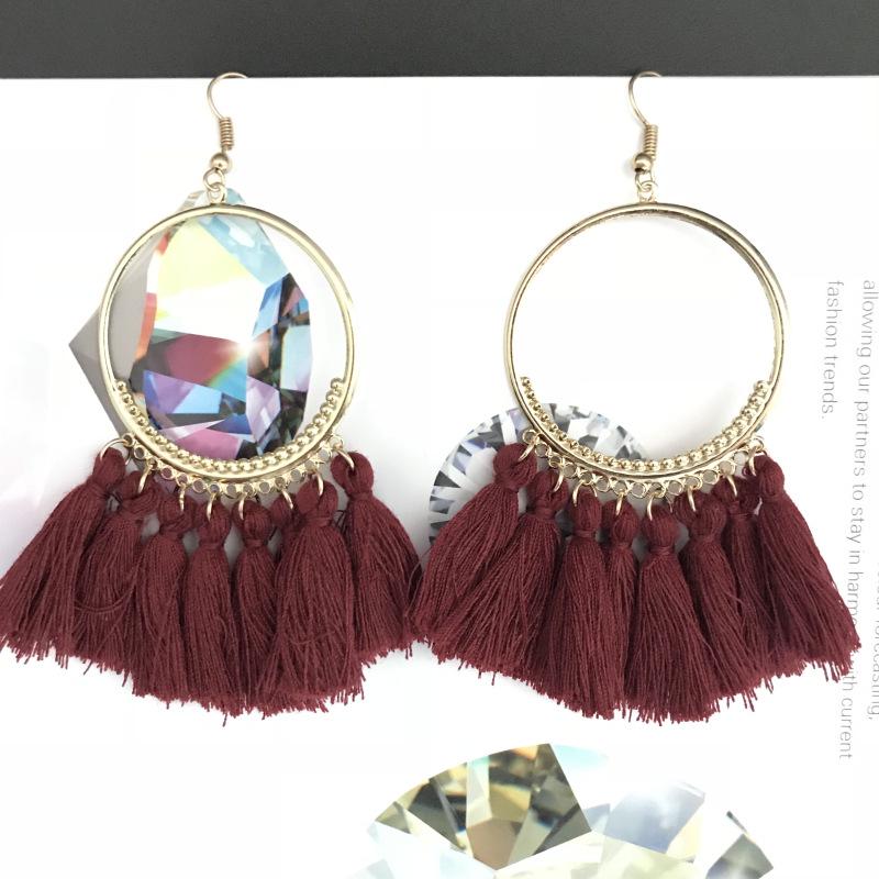 Boho střapcové náušnice - Trendy přehnané módní šperky