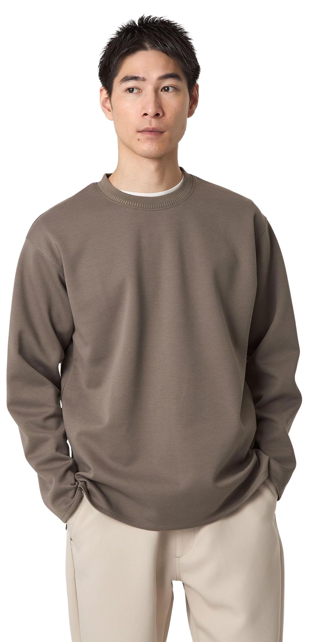 

United Arrows Green Label Relaxing Double-Face Crew Neck Top, Size 32121000008, 2750 MOCA (27), Medium