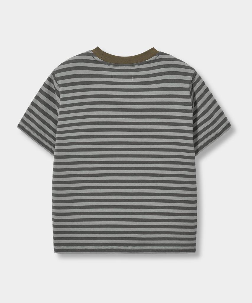 Yujen Ribbed Color Block Stripe Short Sleeve T-Shirt_4 Color