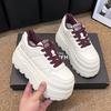 2025 new high-value thick-soled white shoes for women's popular height-increasing sports board shoes versatile autumn and winter casual muffin shoes