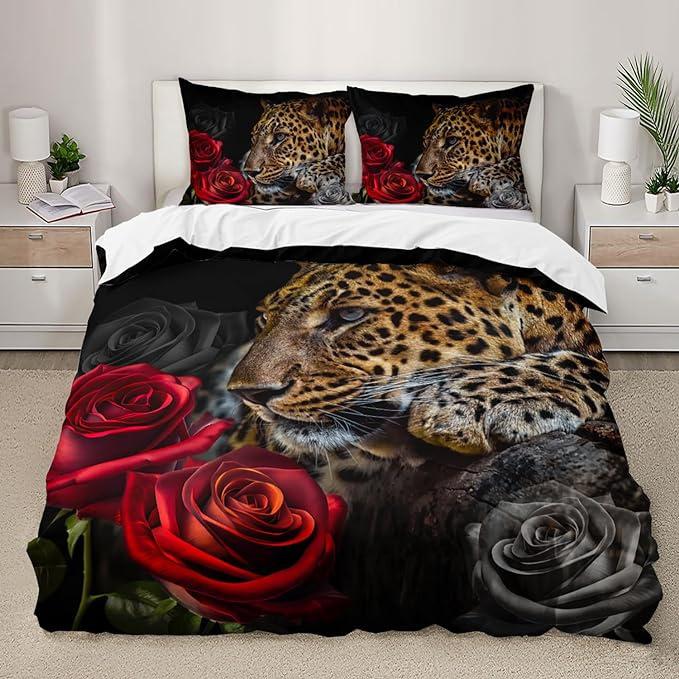 Three-Piece Bedding Home Textiles Animal Digital Printing Quilt Cover Sheet Kit