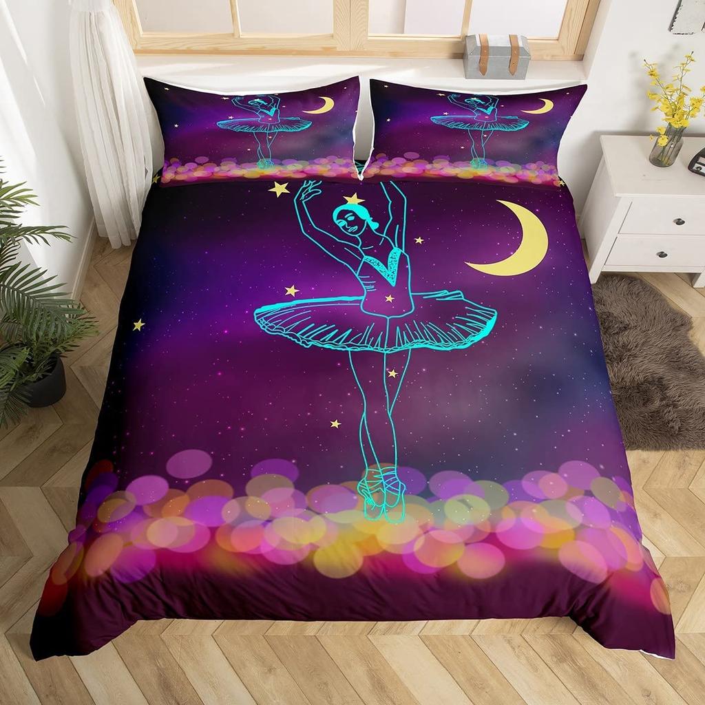 Comforter Ballet Love Gymnastics Bedding Set Polyester Dancer Musical Comforter Popstar Party Floor Exercises Decor