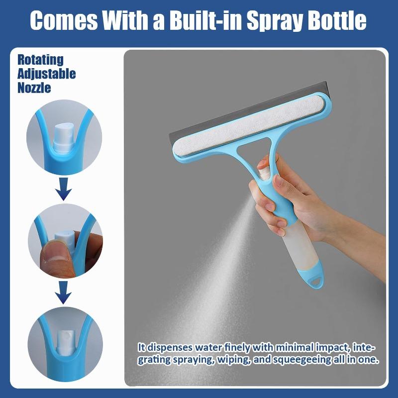 3-in-1 Silikon Glas Badezimmerreinigung Hand-Duschabzieher Wischer Spray Fensterwischer mit Düse Bewässerung Reinigung