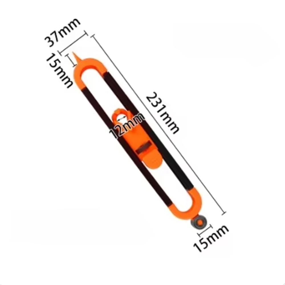 Profile Scribing Ruler with Adjustable Locking Mechanism for Irregular Contour Measurement - Precision Woodworking Gauge Tool