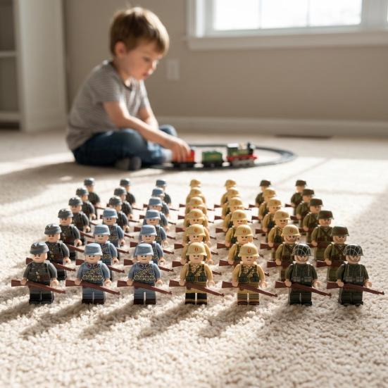 Yousheng 10 Pcs 1.7" Mini WWII Soldiers Figures Model Set Military Building Block Toys with Weapons Gift for Christmas Stockings Birthday Easter