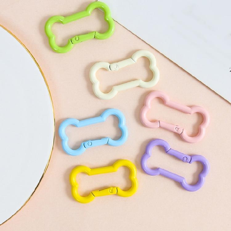 Zinc Alloy Bone Keychain Decoration Spring Operated Clasp Available In 6 Playful Color Options