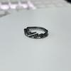 Adjustable Lightning Zircon Ring, Stainless Steel Punk Jewelry For Women Men, Comfort Fit Daily Wear Gift Idea