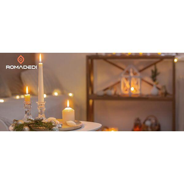 Romadedi Glass for Candlestick - 2 Pcs Clear Small Tapered Candle Holder Dec